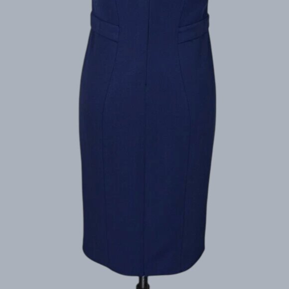 ZAC POSEN ALIX NAVY BLUE HALTER SHEATH DRESS - Picture 7 of 9